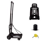 KINJOEK - Carretilla de mano plegable de 40 kg y 88 lb, carrito de equipaje plegable con 4 ruedas y cordσn elαstico, ligero, compacto, de constru