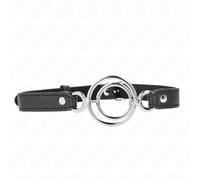 KINK COLLAR & GAG - Gag con múltiples O-rings, 5 cm - Negro (63 x 2.5 cm)