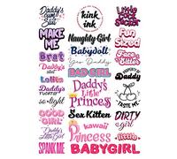 Kink Ink - 25 x "Daddy's Little Girl" Tatuaje temporal Sexy Kinky A4 Hoja