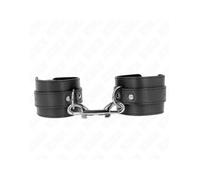 KINK - MUÃEQUERAS SIMPLES CON FILA DE REMACHES Y HEBILLA GRANDE NEGRO AJUSTABLE 17-28 CM X 5 CM