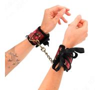 KINK - MUÑEQUERAS DISEÑO ESCÁNDALO ROJO-NEGRO DETALLE LAZO 24.5 CM X 6.5 CM