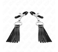 KINK Pinzas Para Pezones Con Borlas De Polipiel 6 Cm - Diseño Elegante Para Exploración Sensual