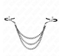 KINK Pinzas Para Pezones Con Triple Cadena Negra - Diseño Elegante Para Estimulación Sensible