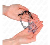 KINK Pinzas Para Pezones Con Triple Cadena Plateado - Estimulación Sensual Con Diseño Elegante