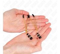 KINK Pinzas Para Pezones Doradas Con Triple Bola De Vidrio - Diseño Elegante Para Una Experiencia Sensorial Única