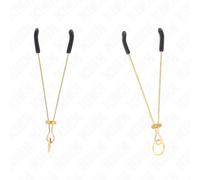 KINK Pinzas Para Pezones Dorado 7 Cm - Diseño Elegante Con Sutil Estimulación Ergonómica