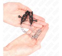 KINK Pinzas Para Pezones Negras Con Cadena Plateada - Diseño Elegante Para Estimulación Sensorial