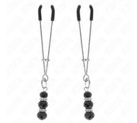KINK Pinzas Para Pezones Plateadas - Diseño Elegante Con Triple Bola De Vidrio Para Estimulación Sensible