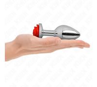 KINK Plug Anal Rosa Roja Talla L - Diseño Elegante Con Adorno Para Exploración Confiada