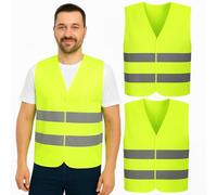 Kinka Modas Kit 2 Chalecos Reflectantes de Seguridad Homologados, Alta Visibilidad para Conductor, Emergencias y Trabajadores