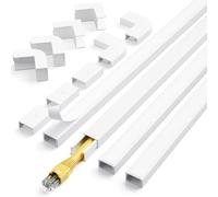 kinkaivy Canal de Cable Blanco, Cable para Pared - 4 x 1000 mm de Largo, 15 mm, 10 mm de Alto
