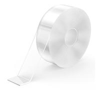 kinkaivy Cinta Doble Cara Extrafuerte, 5 Metros Cinta Adhesiva de Doble Cara Transparente, Sin Dejar Rastro, Removible para Fotos, Carteles, Alfombras, Cocina, Hogar