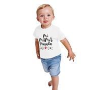 KINKIES Camiseta Mi Mamá Papá Mooola para Bebés - Prenda de algodón 100%, cómoda, Suave y Tacto Agradable, cuida de la Piel de tu bebé (6 Meses, Mamá)