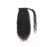 Kinky Curly Wrap Alrededor de cola de caballo pelo humano brasileño Remy extensiones de pelo para mujeres para el uso diario (14 pulgadas 100 g)