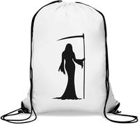 Kinky Grim Reaper - Saco de gimnasio informal con cordón, color blanco, White, Talla única