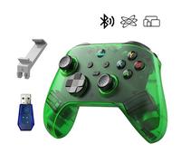 KINMRIS G6 Mando Inalámbrico para Juegos, Mando Portátil, 5 Modos, Gamepad con Botones Personalizables, Compatible con Bluetooth & Multi-Plataforma (Verde Translúcido, Mando Portátil Kit)