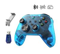 KINMRIS G6 Mando Inalámbrico para Juegos, Mando Portátil, 5 Modos, Gamepad con Botones Personalizables, Compatible con Bluetooth & Multi-Plataforma (Azul Translúcido, Mando Portátil Kit)