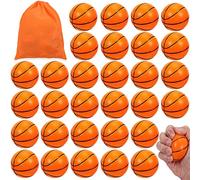 Kinmsito Juego de 30 pelotas de baloncesto de 6,3 cm | Mini pelotas de baloncesto Squishy pelota de juguete, mini pelotas de baloncesto, para niños y adultos, fiesta