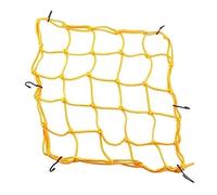 Kinnart Estante de malla elástica de almacenamiento negro universal 40 x 40 cm, nailon y objetos de metal para motocicleta, moto, moto, moto, scooter, casco, cuerda de equipaje, red elástica amarilla.