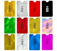 kinoco Colorido juego de 12 fundas para tarjetas de crédito con bloqueo RFID, protector de identidad para mujeres y hombres, protección NFC para tarjetas bancarias, pasaporte, licencia de conducir