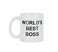KINOEE The Office Dunder Mifflin - Taza de café World's Best Boss, 325 ml, diseño de taza de café de cerámica divertida