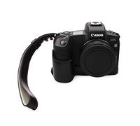 kinokoo Media Funda de Cuero de PU para empuñadura de protección de la Parte Inferior de Canon EOS R con Correa para la muñeca (PU Cuero Negro)