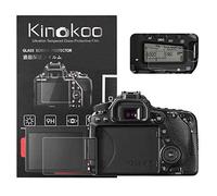 kinokoo Película de Vidrio Templado para Canon EOS 70D/80D/90D Crystal Clear Film Protector de Pantalla Canon 70D 80D con Protector de Pantalla Superior (Paquete de 2)