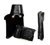 kinokoo Sony A6400 Funda Protectora de Cuero PU Compatible para Sony A6400 A6100 A6000 A6300 con cámara de Lente de 16-50 mm Negro