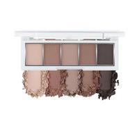 Kinretixia Paleta de sombras de ojos neutral nude-marrón, 5 tonos mates de crema a antracita, textura suave y combinable, maquillaje natural de día a glamuroso ahumado