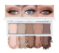 Kinretixia Paleta de sombras de ojos neutras nude marrón, 5 colores con acabado mate aterciopelado, sombras de ojos nude taupe de tono frío, maquillaje natural para cada día