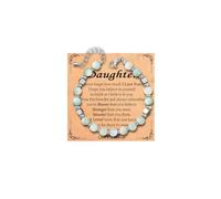 Kinretixia Pulsera para mi hija, ideas de regalo de mamá, pulsera hecha a mano con amazonita y piedra lunar, ajustable para cualquier muñeca, regalo cariñoso
