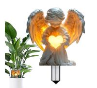 kinrguiyuez Decoración de estaca para patio: pedal de suelo acrílico de ángel eterno, estatua de jardín de ángel solar, ángeles de tumba rezando impermeables, para decoración de jardín, decoración de