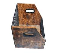 kinrguiyuez Estuche de almacenamiento de discos - Organizador de álbumes retro de madera - Vitrina de exhibición de discos de escritorio | para garaje, armario, sala de estar, dormitorio, apartamento