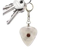 kinrguiyuez Estuche transparente para púas de guitarra, caja de almacenamiento transparente ligera con llavero, colgante multifuncional para músicos en movimiento, para hombres, amantes de los músicos