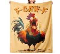 kinrguiyuez F-Caw-F - Manta Divertida de Invierno con diseño de Pollo F-Caw-F, Manta novedosa para decoración de Dormitorio, Regalos traviesos de Elefante para Adultos, para el hogar, la