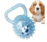 kinrguiyuez Pelotas de goma para perros, masticador suave para cachorros con asa, bolas de juguete chirriantes para perros para limpiar los dientes, aliviar el aburrimiento, estimular, lanzar, buscar