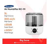 KINSCOTER 3L Humidificador de Aire Profesional de Gran Capacidad para el Hogar Difusor de Aroma con Mando a Distancia y Temporizador White Basic