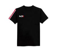 Kinsea Camiseta Unisex, Mass Effect N7 T-Shirt Hombre Negro, Disfraz de Cosplay para Hombre y Mujer-m