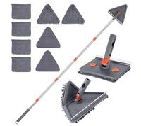 Kinsinder Mopa para Suelos Mopa con Mango Largo 192 cm Mopa para Limpieza de Paredes y rodapiés con 2 plumeros de Chenilla y 6 Almohadillas de Microfibra para Paredes, Ventanas y Suelos Pintados