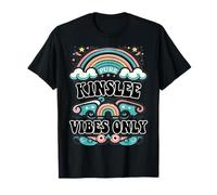 Kinslee Vibes Only Cute Retro Girls Kinslee Name Camiseta