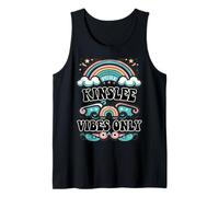 Kinslee Vibes Only Cute Retro Girls Kinslee Name Camiseta sin Mangas