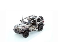 KiNSMART - Jeep Wrangler Rubicon Off Road 4x4 5 pulgadas escala 1:34 modelo fundido a presión réplica de coche de juguete (Opentop de camuflaje marrón)