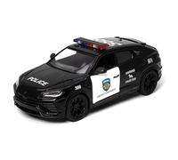 KiNSMART Lamborghini Urus Performante - Coche de policía, escala 1:40, metal fundido a presión, modelo de acción de tracción hacia atrás