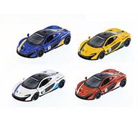 Kinsmart McLaren P1 - Juego de 4 modelos de coche de edición exclusiva a escala 1:36, el metal fundido totalmente funcional puertas Pullback Action Race Car