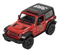 KiNSMART - Modelo a escala 1/34 compatible con Jeep Wrangler Rubicon 2018 Servicios de emergencia Hard Top (rojo)