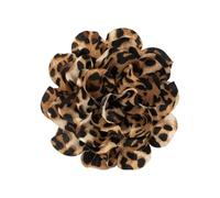 KINSPON Broche de clip con estampado de leopardo, flor y pico de pato, ramillete con forma de flor exagerada, accesorio de moda versátil para mujer, tela y aleación