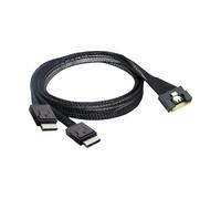 KINSPON Doble SFF 8611 4i A SFF 8654 Cable Adaptador 8i Con 0.5A Cable Cableado Cable Conexión PCIe Conexión AC30V Actual AC30V