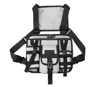 KINSPON Tacticals Chest Rigs - Bolsa deportiva para mujer y hombre, arnés de pecho, bolsa de pecho de gran capacidad, chaleco para exteriores, Gray