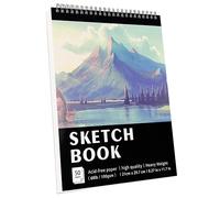 KINSPORY Bloc de Dibujo A4, 50 Hojas / 100 Páginas, Sketchbook 100 g/m², Bloc de Dibujo Encuadernado en Espiral, Papel de Dibujo Artístico Libre de Ácido, Escritura y Dibujo para Niños y Adultos