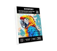 KINSPORY Bloc de Papel Acuarela A5, 30 Hojas, 300 g/m² - 21 x 14,8 cm, Prensado en Frío - Papel sin Ácido para Pintura, Dibujo y Bocetos